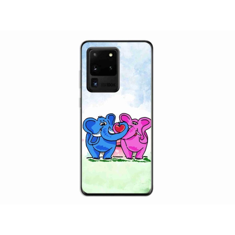 Gelový kryt mmCase na mobil Samsung Galaxy S20 Ultra - zamilovaní sloni