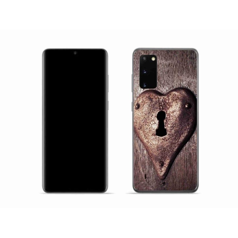 Gelový kryt mmCase na mobil Samsung Galaxy S20 - zámek ve tvaru srdce