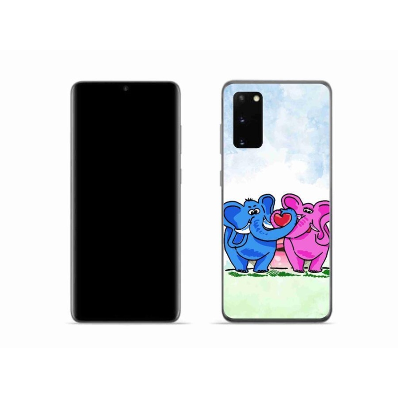 Gelový kryt mmCase na mobil Samsung Galaxy S20 - zamilovaní sloni