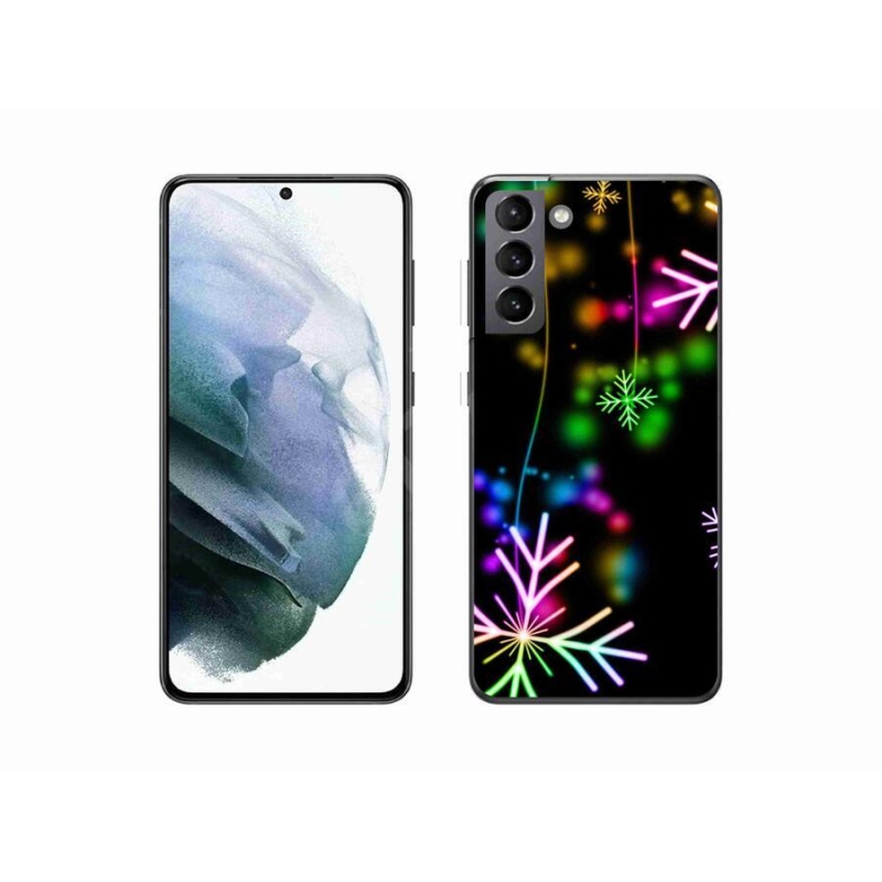 Gelový kryt mmCase na mobil Samsung Galaxy S21 - barevné vločky