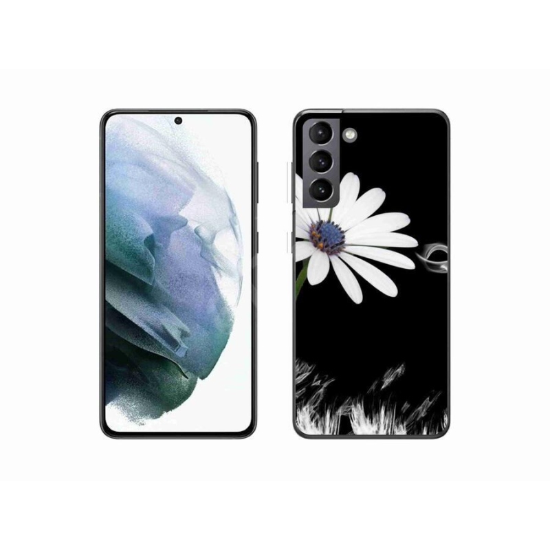 Gelový kryt mmCase na mobil Samsung Galaxy S21 - bílá květina