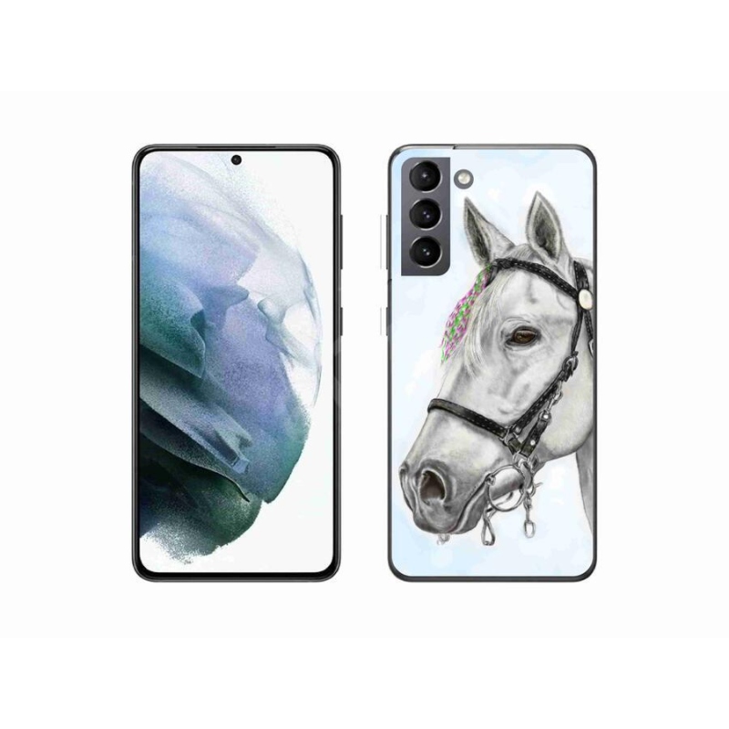 Gelový kryt mmCase na mobil Samsung Galaxy S21 - bílý kůň 1