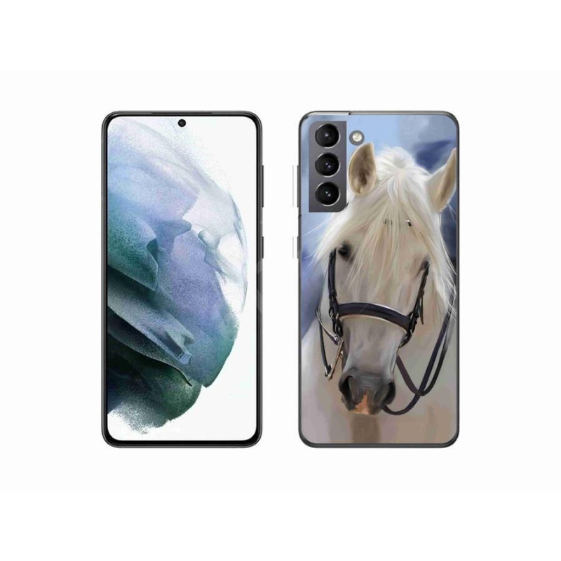 Gelový kryt mmCase na mobil Samsung Galaxy S21 - bílý kůň