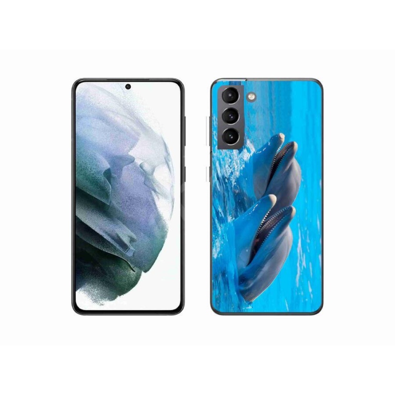 Gelový kryt mmCase na mobil Samsung Galaxy S21 - delfíni