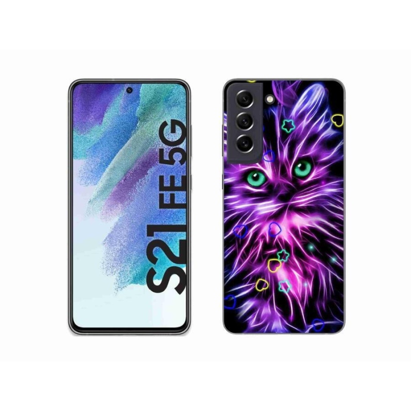 Gelový kryt mmCase na mobil Samsung Galaxy S21 FE 5G - abstraktní kočka