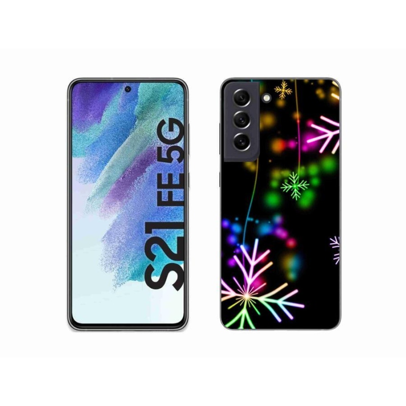 Gelový kryt mmCase na mobil Samsung Galaxy S21 FE 5G - barevné vločky