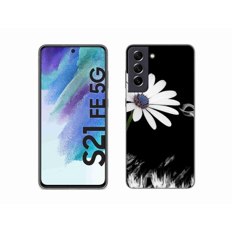 Gelový kryt mmCase na mobil Samsung Galaxy S21 FE 5G - bílá květina