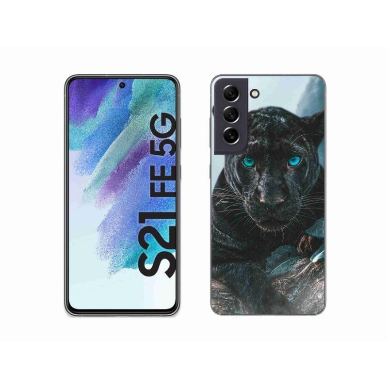 Gelový kryt mmCase na mobil Samsung Galaxy S21 FE 5G - černý panter