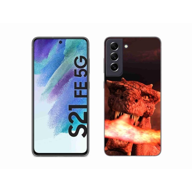 Gelový kryt mmCase na mobil Samsung Galaxy S21 FE 5G - drak