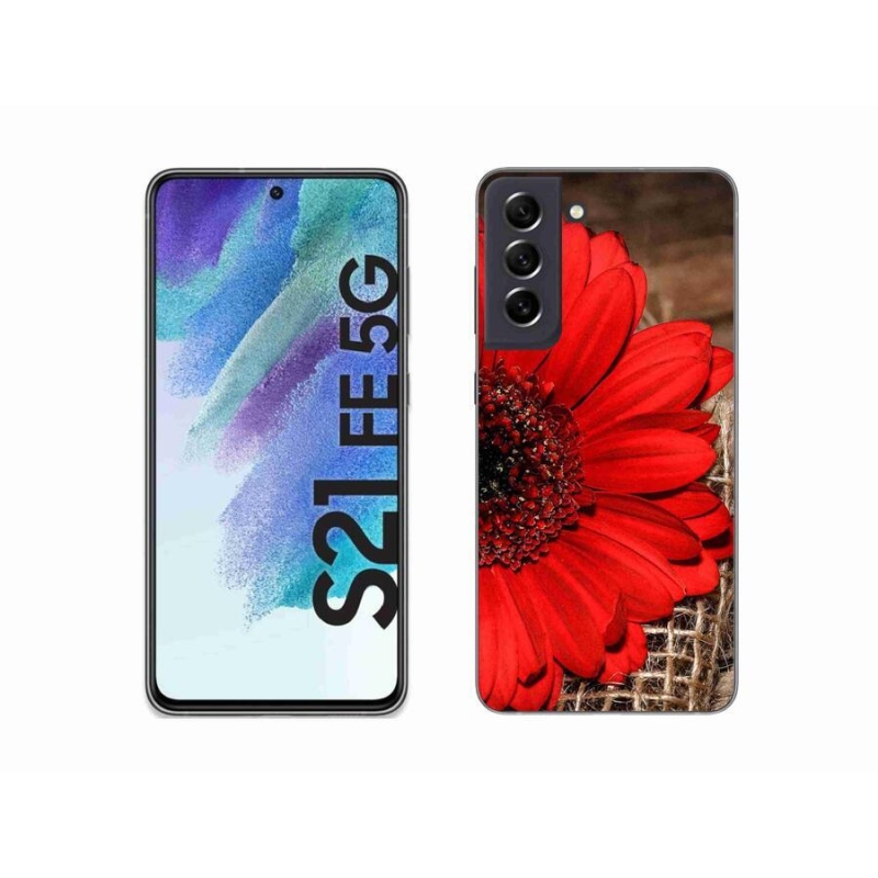 Gelový kryt mmCase na mobil Samsung Galaxy S21 FE 5G - gerbera
