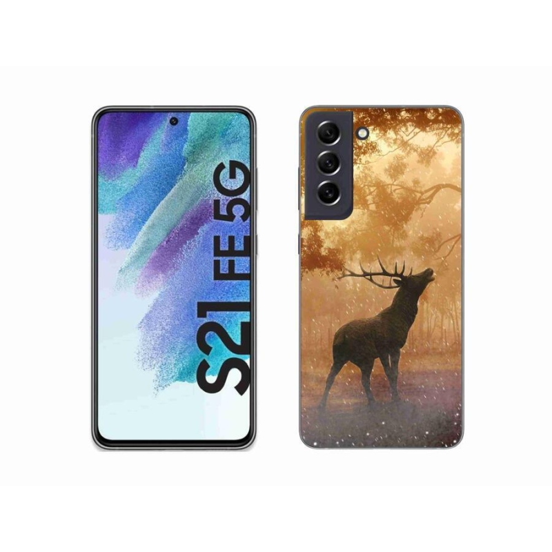 Gelový kryt mmCase na mobil Samsung Galaxy S21 FE 5G - jelen v říji