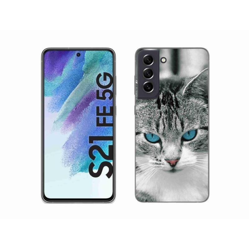 Gelový kryt mmCase na mobil Samsung Galaxy S21 FE 5G - kočičí pohled 1