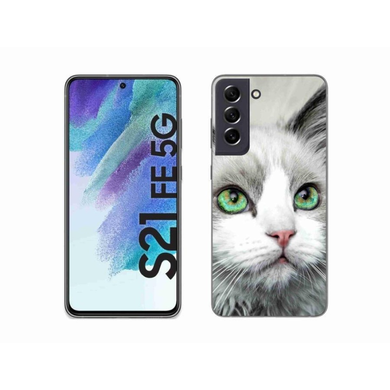 Gelový kryt mmCase na mobil Samsung Galaxy S21 FE 5G - kočičí pohled