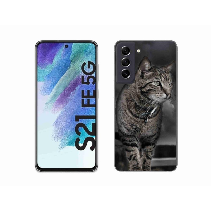 Gelový kryt mmCase na mobil Samsung Galaxy S21 FE 5G - kočka