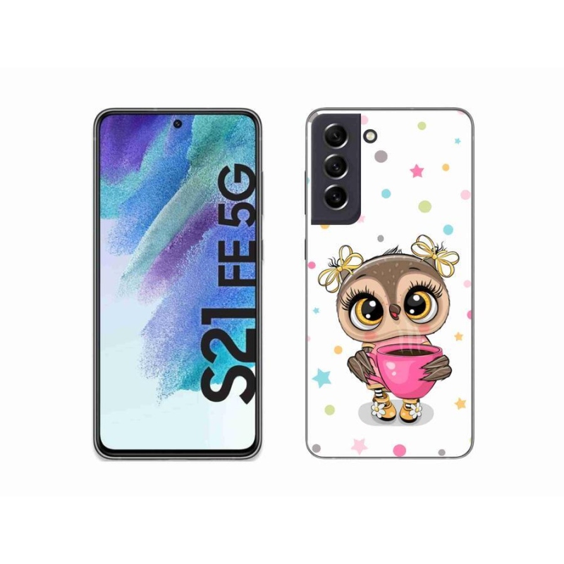 Gelový kryt mmCase na mobil Samsung Galaxy S21 FE 5G - kreslená sovička