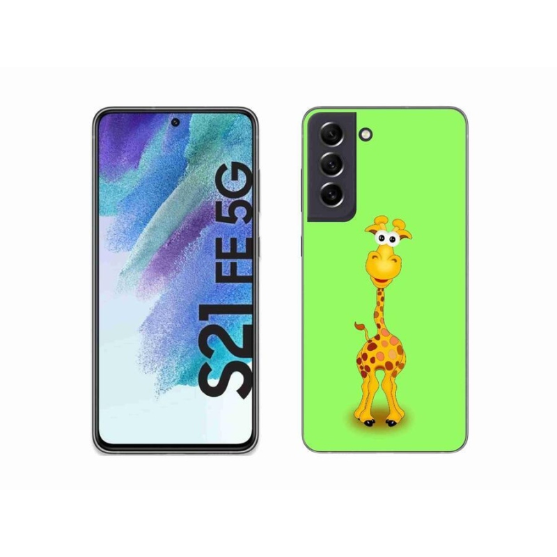 Gelový kryt mmCase na mobil Samsung Galaxy S21 FE 5G - kreslená žirafa