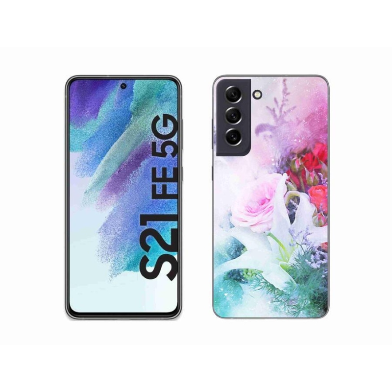 Gelový kryt mmCase na mobil Samsung Galaxy S21 FE 5G - květiny 4
