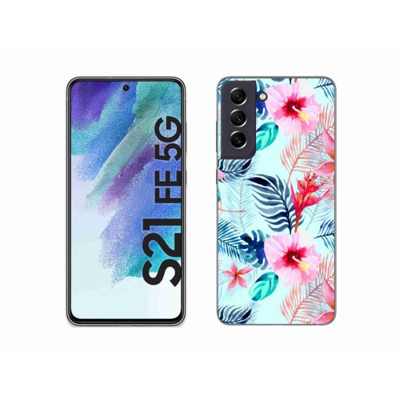Gelový kryt mmCase na mobil Samsung Galaxy S21 FE 5G - květiny