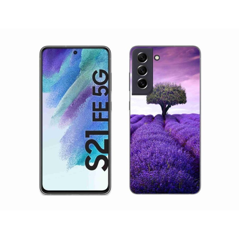 Gelový kryt mmCase na mobil Samsung Galaxy S21 FE 5G - levandulová louka