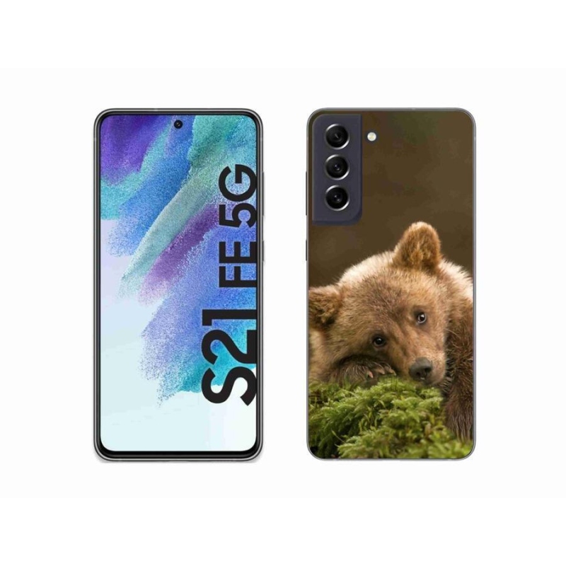 Gelový kryt mmCase na mobil Samsung Galaxy S21 FE 5G - medvěd