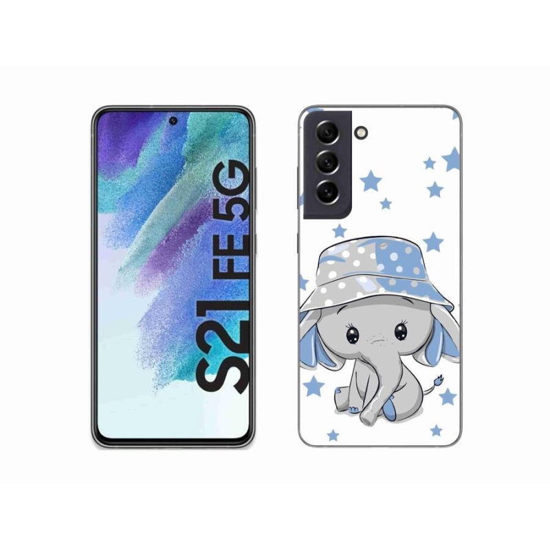 Gelový kryt mmCase na mobil Samsung Galaxy S21 FE 5G - modrý slon