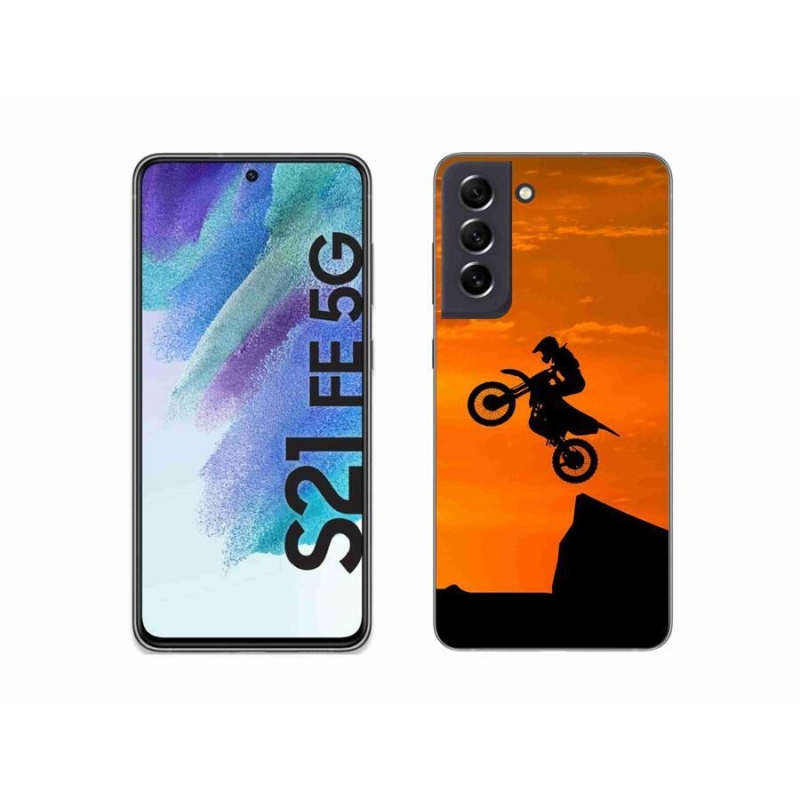 Gelový kryt mmCase na mobil Samsung Galaxy S21 FE 5G - motocross