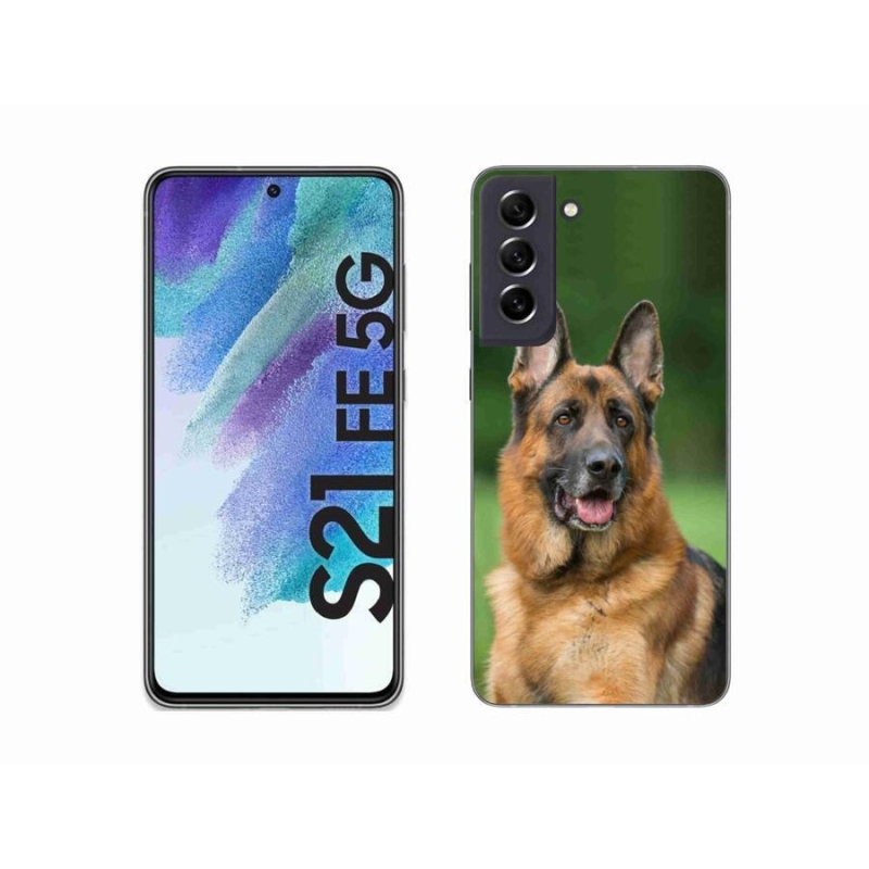 Gelový kryt mmCase na mobil Samsung Galaxy S21 FE 5G - německý ovčák
