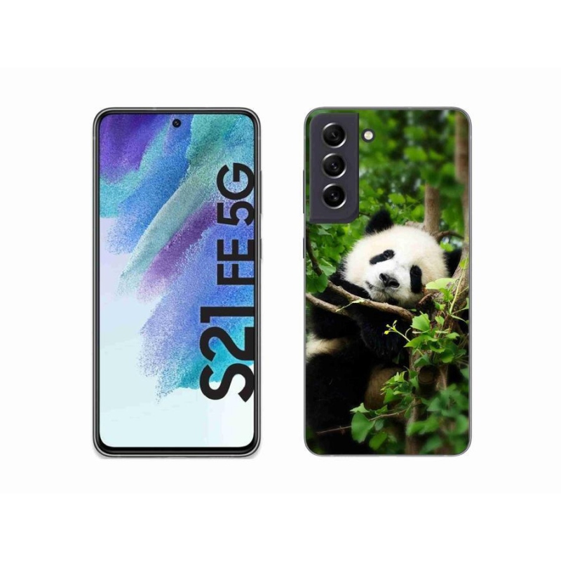 Gelový kryt mmCase na mobil Samsung Galaxy S21 FE 5G - panda