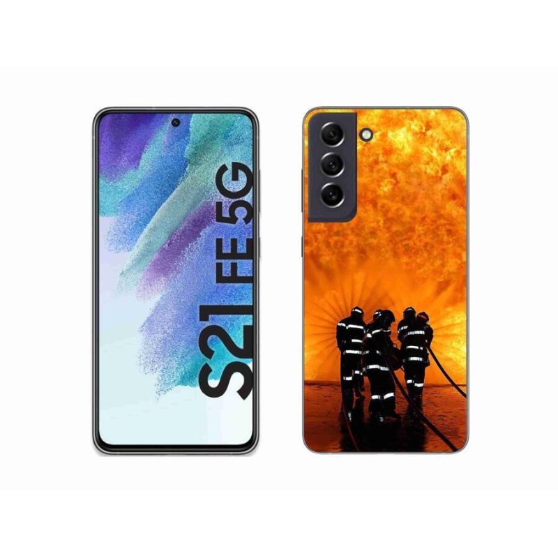 Gelový kryt mmCase na mobil Samsung Galaxy S21 FE 5G - požár