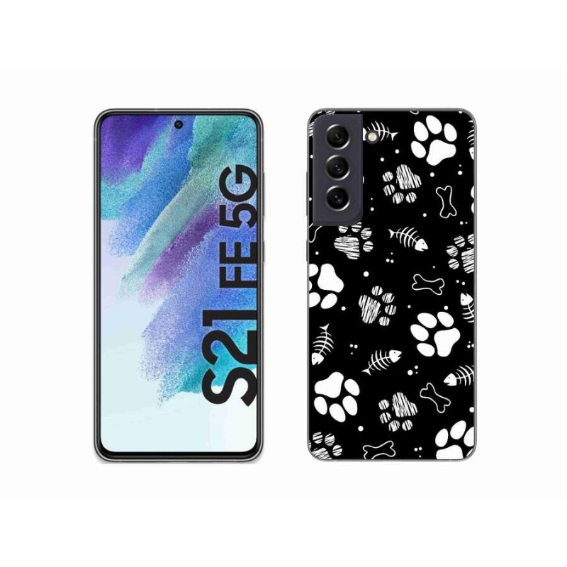 Gelový kryt mmCase na mobil Samsung Galaxy S21 FE 5G - psí tlapky