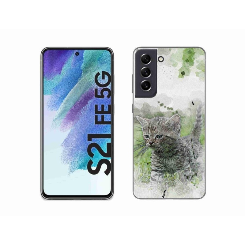 Gelový kryt mmCase na mobil Samsung Galaxy S21 FE 5G - roztomilé kotě 1