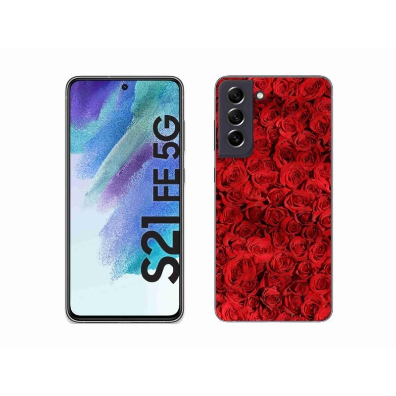 Gelový kryt mmCase na mobil Samsung Galaxy S21 FE 5G - růže