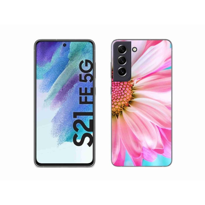 Gelový kryt mmCase na mobil Samsung Galaxy S21 FE 5G - růžová květina