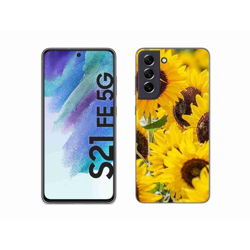 Gelový kryt mmCase na mobil Samsung Galaxy S21 FE 5G - slunečnice