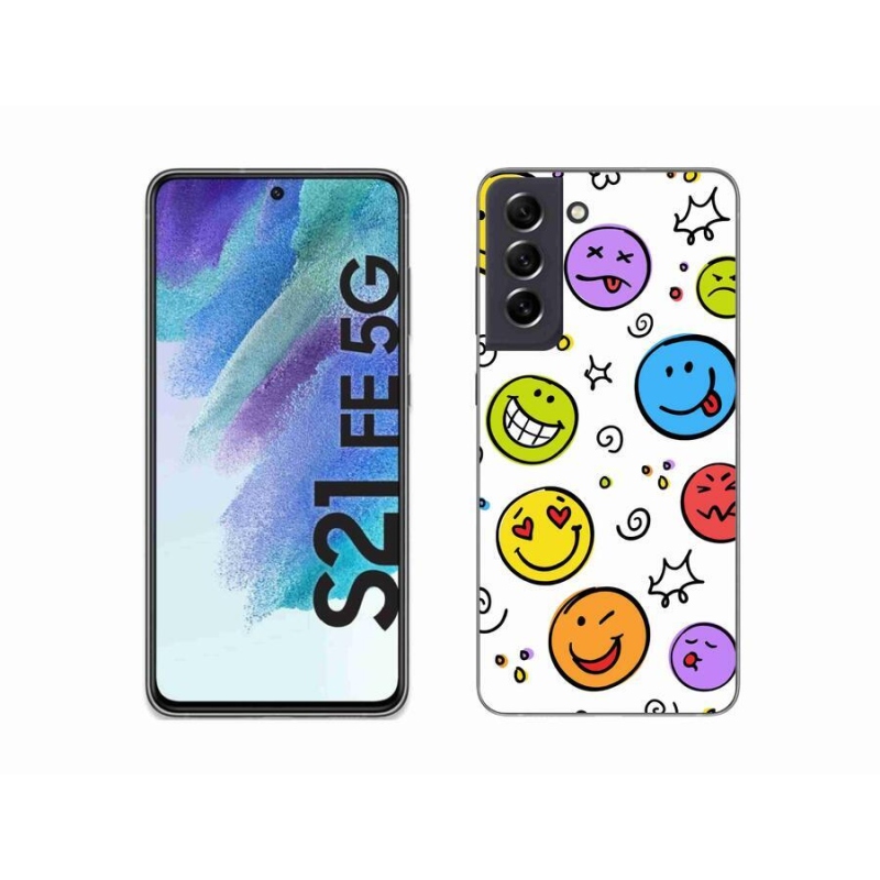 Gelový kryt mmCase na mobil Samsung Galaxy S21 FE 5G - smajlíci