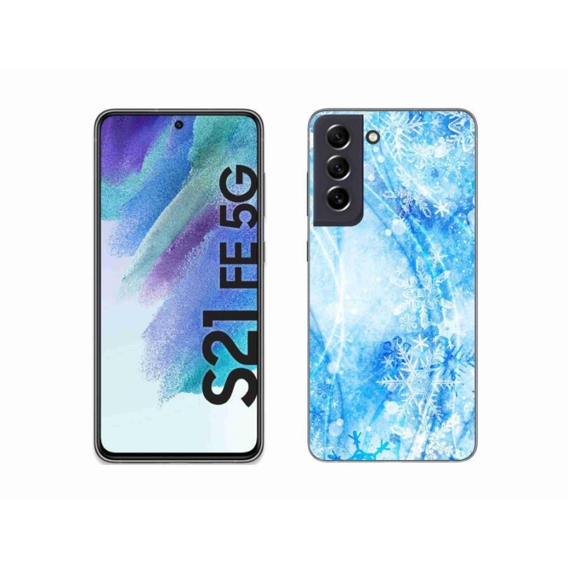 Gelový kryt mmCase na mobil Samsung Galaxy S21 FE 5G - sněhové vločky