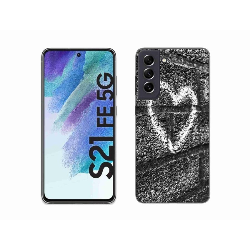 Gelový kryt mmCase na mobil Samsung Galaxy S21 FE 5G - srdce na zdi