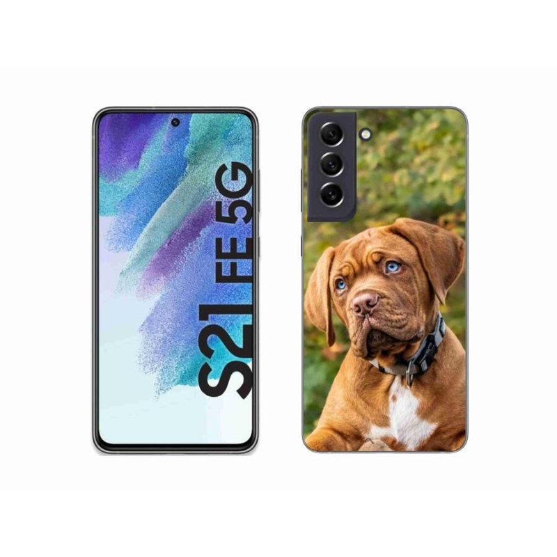 Gelový kryt mmCase na mobil Samsung Galaxy S21 FE 5G - štěně