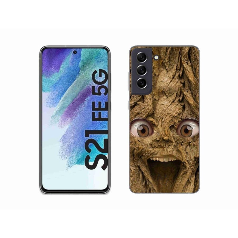 Gelový kryt mmCase na mobil Samsung Galaxy S21 FE 5G - veselý strom s očima