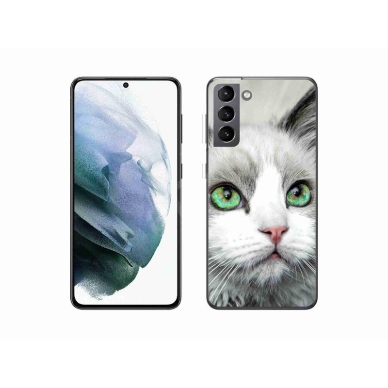 Gelový kryt mmCase na mobil Samsung Galaxy S21 - kočičí pohled