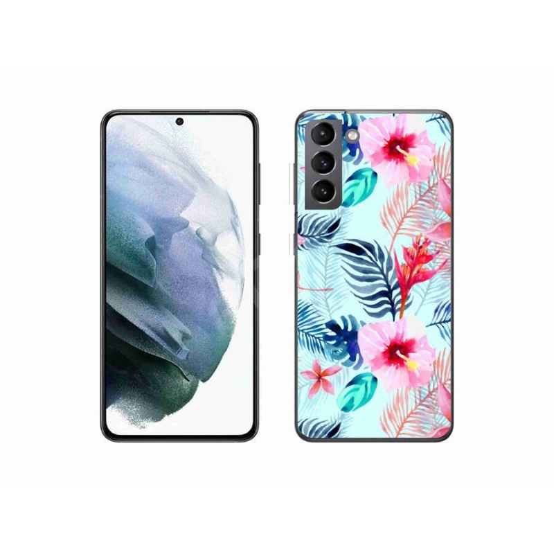 Gelový kryt mmCase na mobil Samsung Galaxy S21 - květiny