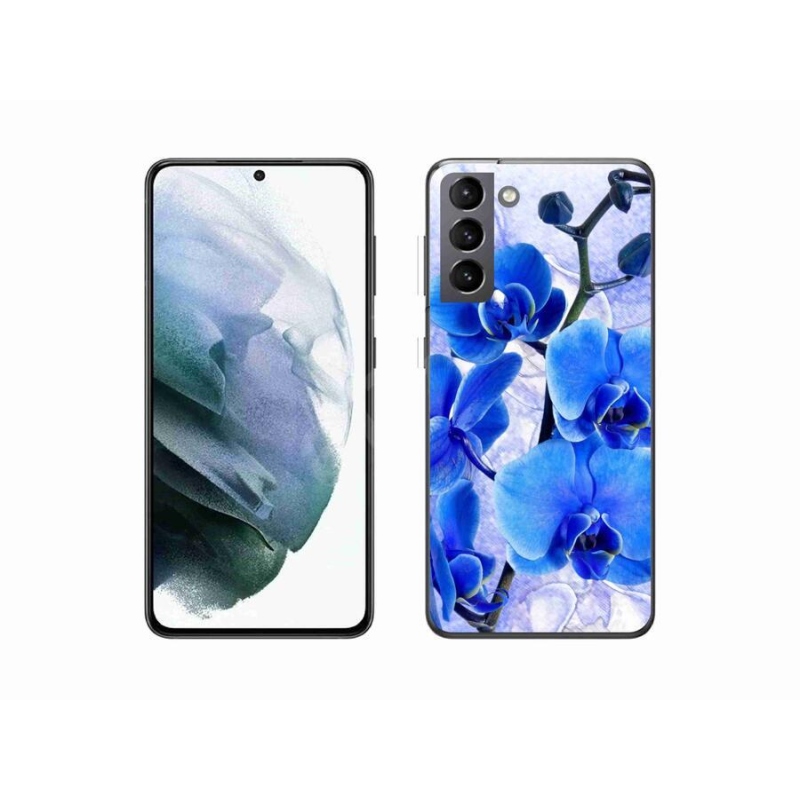 Gelový kryt mmCase na mobil Samsung Galaxy S21 - modré květy