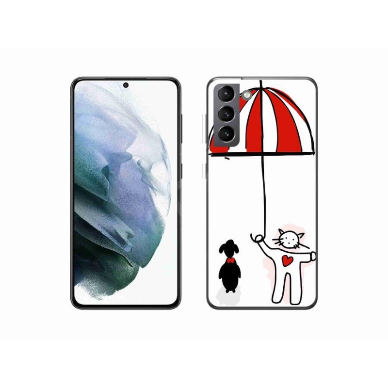 Gelový kryt mmCase na mobil Samsung Galaxy S21 - pejsek a kočička