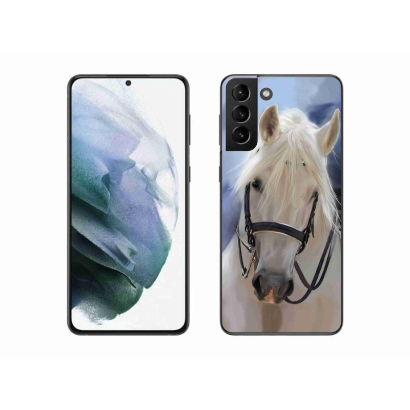 Gelový kryt mmCase na mobil Samsung Galaxy S21 Plus - bílý kůň