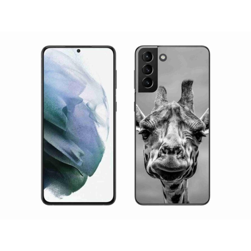 Gelový kryt mmCase na mobil Samsung Galaxy S21 Plus - černobílá žirafa