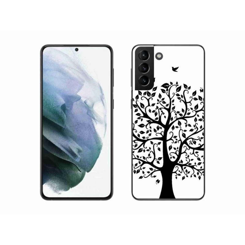 Gelový kryt mmCase na mobil Samsung Galaxy S21 Plus - černobílý strom