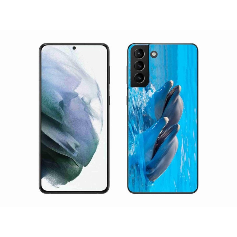 Gelový kryt mmCase na mobil Samsung Galaxy S21 Plus - delfíni