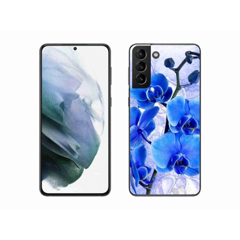 Gelový kryt mmCase na mobil Samsung Galaxy S21 Plus - modré květy