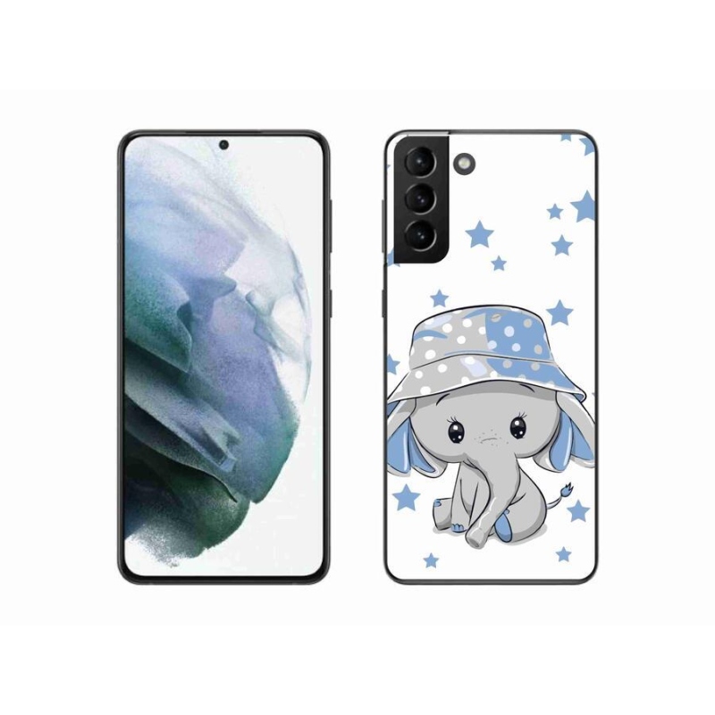 Gelový kryt mmCase na mobil Samsung Galaxy S21 Plus - modrý slon