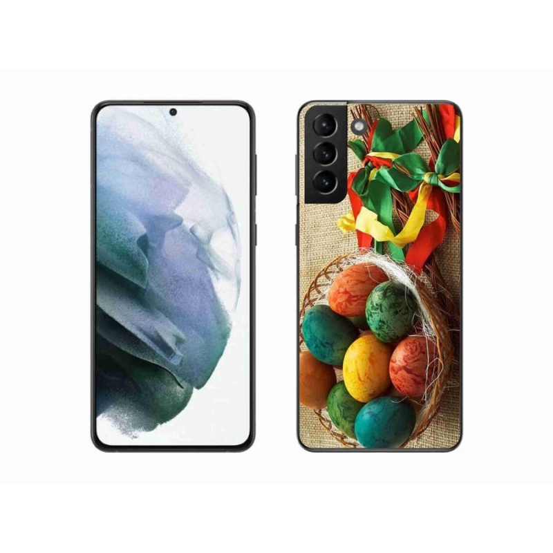 Gelový kryt mmCase na mobil Samsung Galaxy S21 Plus - pomlázky a vajíčka